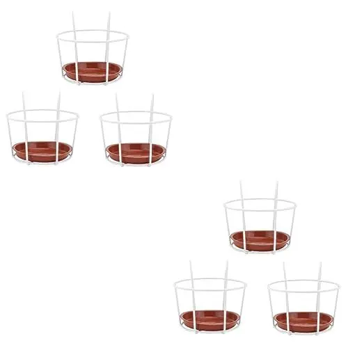 Produktbild: Supvox 6 Sätze Blumenstand Körbe für Blumentöpfe Schalenpflanzgefäße für Pflanzen im Freien Parade Hanging Basket einhängekorb hängender Pflanzenkorb Behälter mit grünem Dill Eisen Weiß
