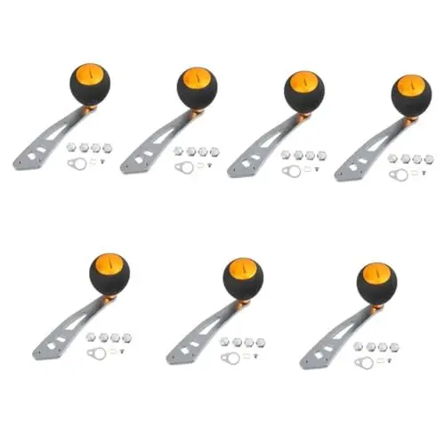 Produktbild: Supvox 7St Angelrollenwippe Ersatzgriff Angelrolle Angelboot Zubehör Angelgeschenke Drehwerkzeug Feste Spule Kurbel aus Metall abnehmbar handhaben Angeln Griffigkeit rotieren Komponente