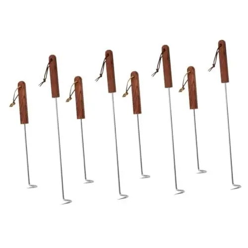 Produktbild: Supvox 8 STK Fleischhakenwender Grillfleischflipper Essenswender -Flipper-wendehaken Fleischhakenflipper Drehhaken Für Hebehaken Für Kanaldeckel Hölzern