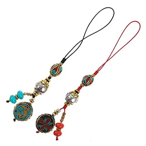 Produktbild: Supvox Autodekoration Meditieren 2 Stück Tibetischer Buddha Anhänger Schlüsselanhänger Buddhistischer Schlüsselanhänger Chakra Heilung Anhänger Meditation Schmuck Geschenke Für Männer