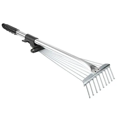 Produktbild: Supvox Blumenbeet Rechen Rasenrechen Teleskop-gartenrechen Fächerbesen Laubrechen Laubfeger Gartengeräte Laub-rechen Kleinfeger Kleinrechen Handfeger Metall Reisen Landschaft Rechen