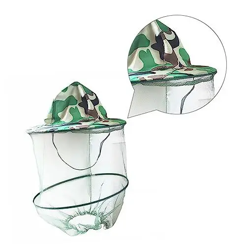 Produktbild: Supvox Feldhut Anti-Inset-Hut Netz Imkereischleier Imkerhut Küchengesichtsschutz Insektenkappe Outdoor-Camouflage-Schalmütze mückenabweisender Hut Cape-Hut Maske Mesh-Kappe