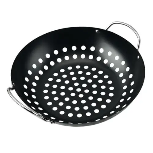 Produktbild: Supvox Grillplatte Obst- Und Gemüsekorb Pizza-grillblech Antihaftplatte Für Grill Bratpfanne Mit Antihaftbeschichtung Antihaft-backen Grillzubehör Für Den Außenbereich Kohlenstoffstahl