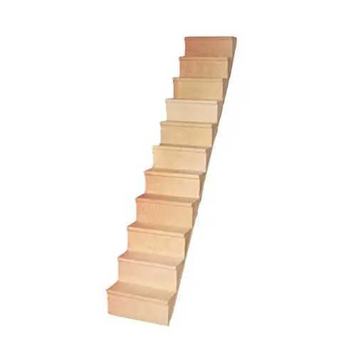 Produktbild: Supvox Hölzerne Puppenhaus Treppe Miniatur Puppe Treppe Leiter Treppenhaus Modell ohne Handlauf für Mini Haus Szene Fee Garten Ornament Spielzeug Zubehör 1pc 1/12