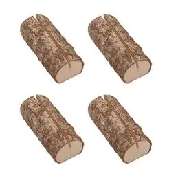 Produktbild: Tischkartenhalter, 10 Stück Kartenhalter Hochzeit aus Holz Natürliche Menükartenhalter Holz für Hochzeitstische & Restaurant-Dekoration (5,5x2,8x2,5 cm)