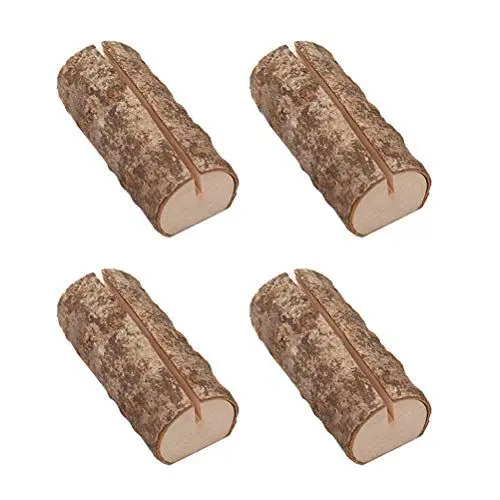 Produktbild: Tischkartenhalter, 10 Stück Kartenhalter Hochzeit aus Holz Natürliche Menükartenhalter Holz für Hochzeitstische & Restaurant-Dekoration (5,5x2,8x2,5 cm)