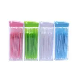 Produktbild: Supvox Interdentalbürsten Doppelkopf Zahn Zwischenraum Bürsten Zahnpflege Dentalbürsten Zahnreinigungswerkzeug mit Box 200 Stück (Zufällige Farbe)