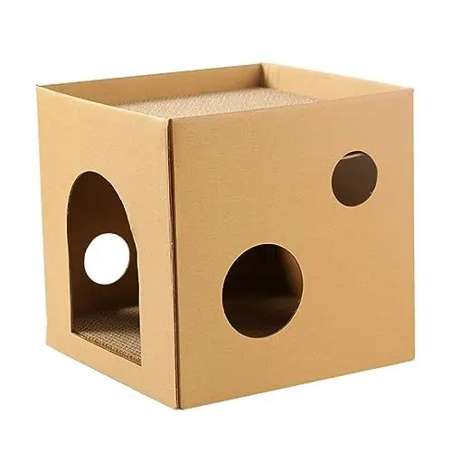 Produktbild: Supvox Stabiler Katzenkratzkasten Katzenhaus Aus Karton Kratzbaum für Haustiere und Kätzchen Wellpappe-kratzbaum Bequemes Katzennest Einfach Zu Bedienen