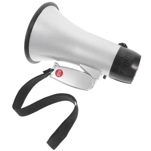 Produktbild: Supvox Lautsprecher durchsage ankündigung meetup Kommunikation sprachverstärker Caveat stule Trompete Megaphon Kopfhörer mit Mikrofon Stimmwechsler Schlüsselband Megafon-Jubel Abs Silver