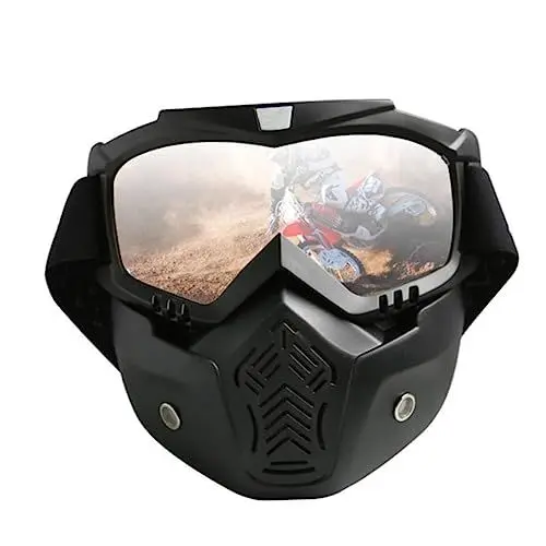 Produktbild: Supvox Motorradbrille sun glasses radsportbrille radfahrbrille bike brillen ski glasses Mützenhelme für Motorräder besenhalter abnehmbare Maske Helmbrille Motorbrille Jahrgang Reitspiegel