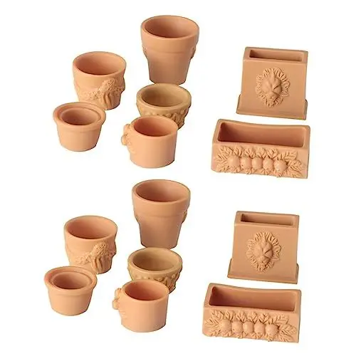 Produktbild: Supvox Puppenhaus-blumentöpfe 14er-Set Mini-Keramik Heimdekoration Für Balkon Garten Und Puppenhaus