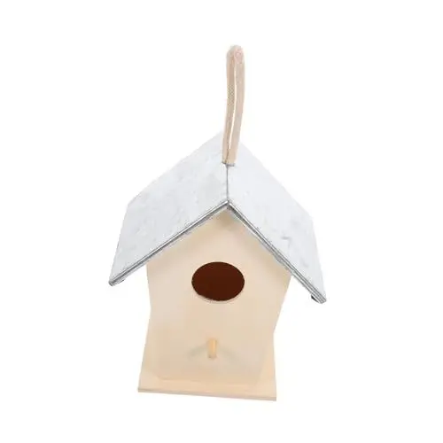 Produktbild: Supvox Vogelhäuschen Zum Aufhängen Aus Holz für Den Außenbereich Metallverstärkt Gartendekoration Gemütlicher Unterschlupf für Spatzen Tauben Vögel
