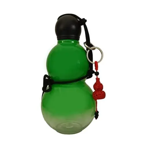 Produktbild: SUPYINI 800 Ml Isolierte Wasserflasche Im Kürbis-Stil, Tragbarer Chinesischer Retro-Sport-Wasserspeicher für Männer und Frauen, Ideal für Hydration (Grün)