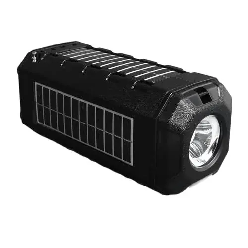 Produktbild: SUPYINI Dual Solar Panel Lautsprecher 1200mah mit Taschenlampenfunkfunktion, ABS Tragbare Drahtlose Solarlautsprecher für Outdoor -Aktivitäten