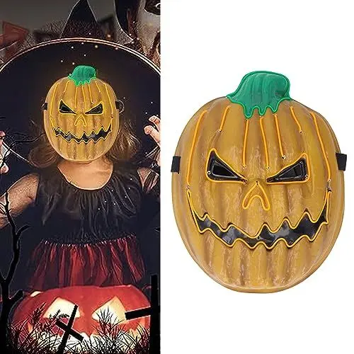 Produktbild: SUPYINI LED Kürbismaske, Gruselige Halloween Maske, Halloween LED Maske Cosplay Maske Dekoration Leuchtende Maske Halloween-Party, Cosplay-Dekoration