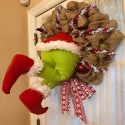 Produktbild: SUPYINI Weihnachtskranz Grinch Kranz, Weihnachtsdeko Kranz Deko,Girlanden Wohnaccessoires ,Weihnachten Dekorationen