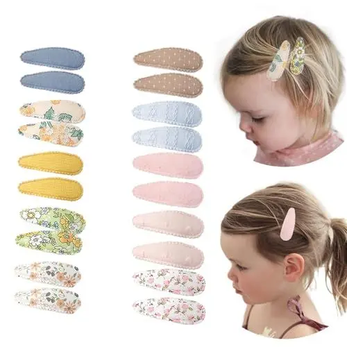 Produktbild: SURALIN 10 Paar/20 Stück Baby-Haarspangen für Kleinkinder und Mädchen. Niedliche handgefertigte Kleinkind-Haarspangen für Babys und Kleinkinder