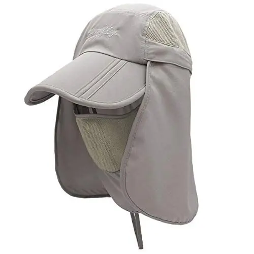 Produktbild: Surblue Neck Face Flap Außenkappe UV-Schutz Sonnenhüte Angelhut Schnelltrocknend UPF50 + Hellgrau One Size