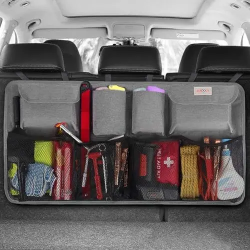 Produktbild: SURDOCA Auto Kofferraum Organizer für SUV, (7 Mal AKTUALISIERT) Auto Kofferraumtasche, Autozubehör Innenraum, Platzsparexperte, Schwarz L