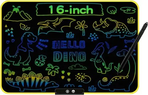 Produktbild: surekuo LCD Schreibtafeln Kinder, 16 Zoll Wiederaufladbare Batterie Farbbildschirm Doodle Board, Löschbar Büro Handschrift Tablet, Mädchen und Jungen (16 Zoll)