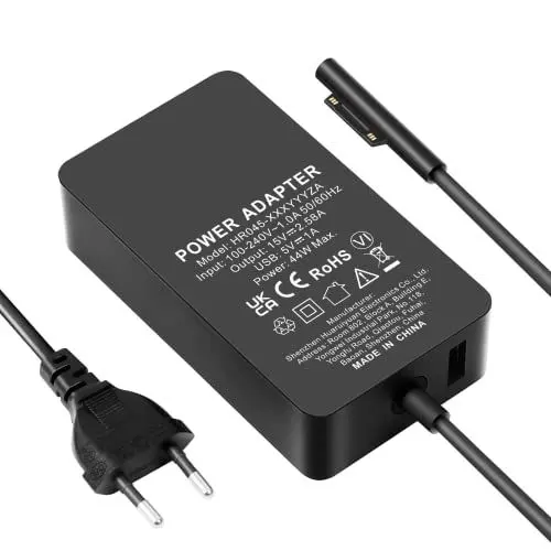 Produktbild: Surface ladekabel/Surface Pro Ladegerät 44W 15V 2.58A Netzteil Adapter für Microsoft Surface Pro Surface Laptop Surface Pro 3/4/5/6,Surface Laptop,Book,Go,mit 5v 1A USB-Anschluss und 1.8M Netzkabel