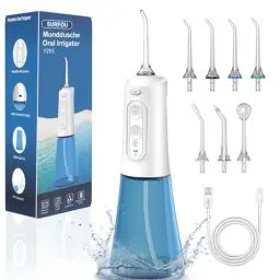 Produktbild: SURFOU Munddusche Kabellos Water Flosser for Teeth, Elektrische Zahnzwischenraumreiniger Oral Irrigator Zahndusche Wasser Zahnreiniger, Elektrisch Zahnseide Wasserflosser für Zähne