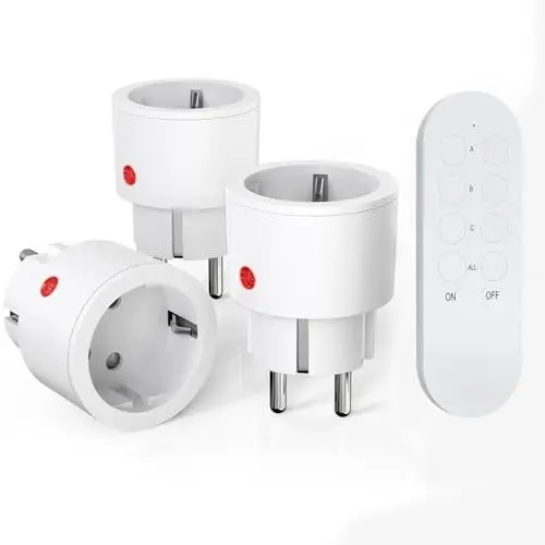 Produktbild: SURNICE Steckdose mit Fernbedienung, 80m Reichweite, 10A 2300W Funksteckdosen mit Fernbedienung, Funkschalter Set Mini mit Fern bedienung programmierbar, für Innendekorationen, Haushaltsgeräte