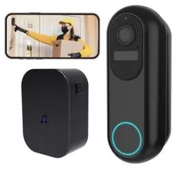 Produktbild: SURNICE WLAN Video Türklingel mit Kamera, 1080P Kabellose Video Doorbell mit Gong, 2,4/5GHz WLAN Klingel Haustür mit PIR Personenerkennung, 2-Wege-Audio, 160° Ultraweitwinkel, Nachtsicht