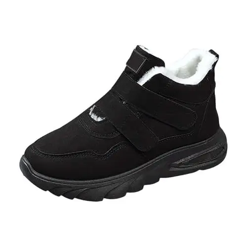 Produktbild: FNKDOR Winterstiefel Damen Gefüttert Boots Schuhe Winterschuhe Rutschfest Wildlederstiefel (Black, 38)