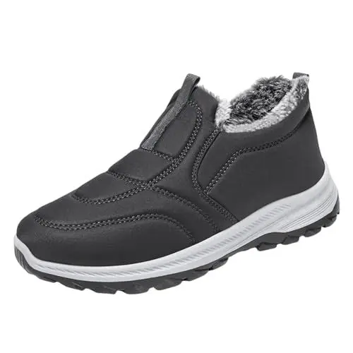 Produktbild: Surttan Schwarze Stiefel Damen Elegant Bequem Elegant Winterstiefel Snow Boots Casual Kuschelig Freizeitschuhe Boots Flach Damenwinterschuhe Damenstiefeletten Warme Schneeschuhe Schnürstiefeletten