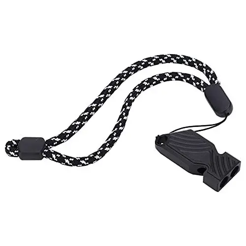 Produktbild: Survival Whistle, Doppelrohrpfeife aus Aluminiumlegierung Im Freien mit Lanyard(schwarz)