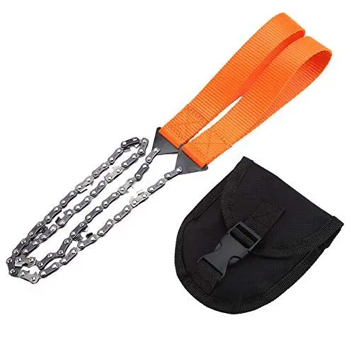 Produktbild: Survival-Kettensäge, tragbare Hand-Survival-Kettensäge, Notfall-Kettensäge, Outdoor-Survival-Ausrüstung, mit Tasche, Camping-Wanderwerkzeug, klappbare Ketten-Handsäge
