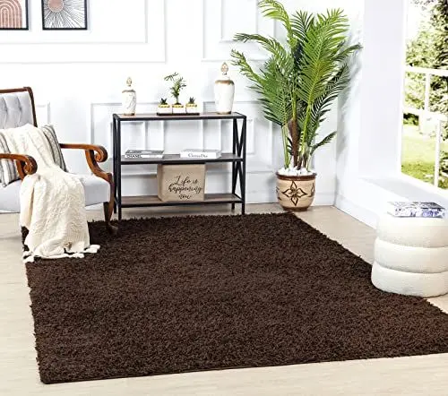 Produktbild: Surya Home Shaggy Berber Teppich - Flauschiger Teppich für Wohnzimmer, Esszimmer, Schlafzimmer, Langflor Hochflor Teppich flauschig - Teppich groß 120x170 cm, Wohnzimmerteppich in Braun