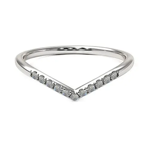 Produktbild: SURYAGEMS Juni Natürlicher Regenbogen Mondstein V Shape Stapeln Chakra Heilung Versprechen tägliche Tragen Silber Ring Birthstone Schmuck Für Frauen Mädchen Freundin in der Größe:59
