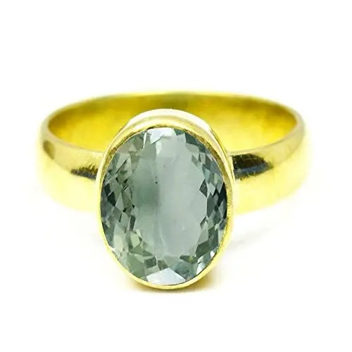 Produktbild: SURYAGEMS Wählen Sie Ihren natürlichen Edelsteinring, ovale Form, 18 Karat vergoldet, facettierte Geburtssteine, Schmuck, H - Z, Edelstein, Natürlich-facettierter Iolith