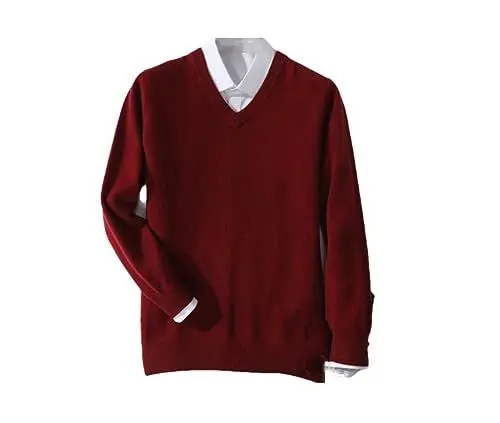 Produktbild: Suvoiier Herren-Kaschmirpullover, Herrenpullover, Warm, Klassisch, V-Ausschnitt, Herrenpullover, Jersey-Herrenpullover Dark red XXL
