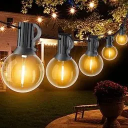Produktbild: SUWIN LED Lichterkette Außen Strom,18 Meter Outdoor Lichterkette Glühbirnen Warmweiß,Garten Beleuchtung Aussen mit Wasserdichte 30+1 LED G40 Birnen außenbereich für Party Balkon