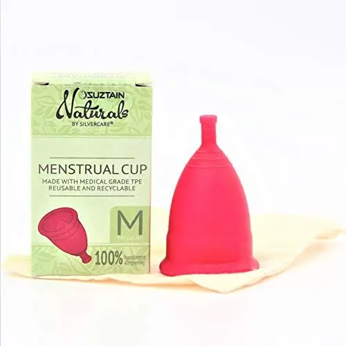 Produktbild: Suztain Wiederverwendbar und Recycelbar Menstruationstasse mit medizinischem TPE, Medium