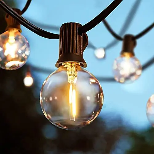 Produktbild: Svater Lichterkette Außen,7.6m 13 Glühbirnen LED G40 Plastik Bulbs Garten Lichterkette Terrasse außerhalb,IP45 Wasserdichte Retro Beleuchtung für Innen/Außen Lichterketten,Party,Hochzeit,Weihnachten