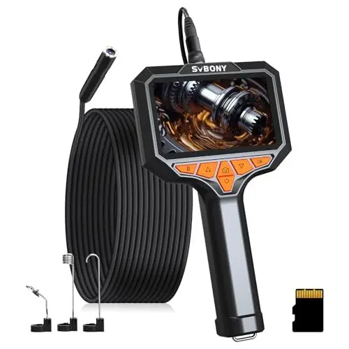 Produktbild: SVBONY SM501 Endoskopkamera mit Licht, 4.3'' IPS HD Teleskop Amera, Aufnahme von Videos und Bildern, 32G TF Karte, Inspektionskameras, IP67 wasserdichte, 8 LED Lichtern, Cool Gadgets for Men