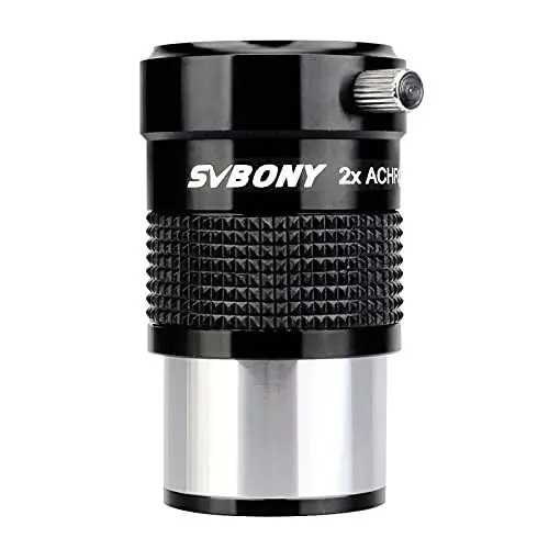 Produktbild: Svbony SV118 Barlowlinse 2X, 1,25 Zoll Achromatische Barlow, FMC Metall Teleskoplinse für Planetenbeobachtung Astrofotografie