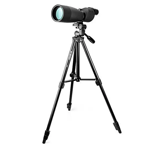 Produktbild: Svbony SV17 Spektiv 25-75x70, Bak4 Spektiv mit Stativ 40-138cm, FMC Optik Spketiv Monokular für Zielschießen Bogenschießen, Jagen, Vogelbeobachtung, Mond (Schwarz)
