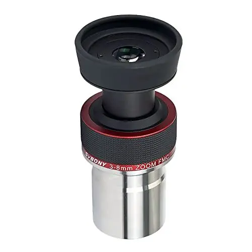 Produktbild: Svbony SV215 Planeten Zoom Teleskop Okular 3-8mm, 1.25inches Parfocal 56 Grad Constant AFOV, für Short Focus Teleskop OTA hohe Vergrößerung Mond Planeten Beobachtungen