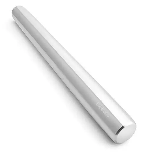 Produktbild: SveBake Edelstahl Nudelholz - Metall Teigroller Anti-Rost Nudelholz Perfekt Backzubehör für Fondant, Pizza, Kuchen, Nudelteig und Mürbeteig, 40 cm