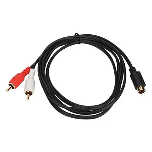 Produktbild: S-Video 4-poliges -DIN-Y-Splitterkabel, 4-poliger -DIN-Stecker auf 2 Cinch-Stecker, Audio-Y-Splitter-Verlängerungsadapterkabel, 4,9 Fuß
