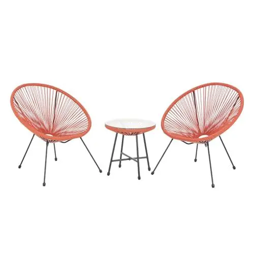 Produktbild: SVITA Bali Balkon-Möbel 3-TLG. Polyrattan Lounge-Set Balkon-Set Terracotta Orange
