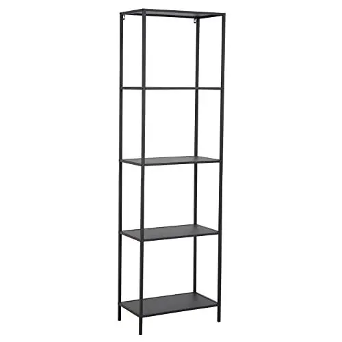 Produktbild: SVITA CARPO Regal Bücherregal Design Industrial Style Schmal Metall Schwarz