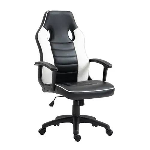Produktbild: SVITA Kinder Gaming Stuhl Racing Chair Ergonomischer PC-Stuhl Höhenverstellbar Hohe Rückenlehne Teenager Schwarz/Weiß