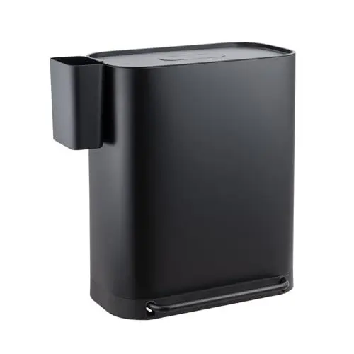 Produktbild: SVITA MLT2X30 Mülleimer 2 x 30 Liter Treteimer Abfalleimer 60 Liter mit 2 Fächern mit zusatz Fach freistehend mit Deckel inkl. Inneneimer für Küche in Schwarz