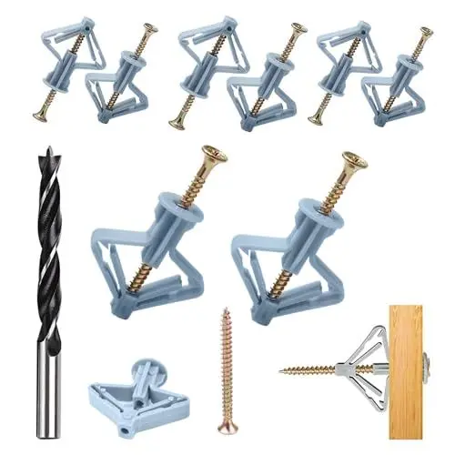 Produktbild: Svitzoot 200 Stück Gipskartondübel Hohlraumdübel mit schrauben M8 x 50 Trockenbaudübel mit einem 10 mm Grobbohrer Tragfähigkeit 30kg Selbstbohrender Gipskartondübel für Gipskarton Holzplatten